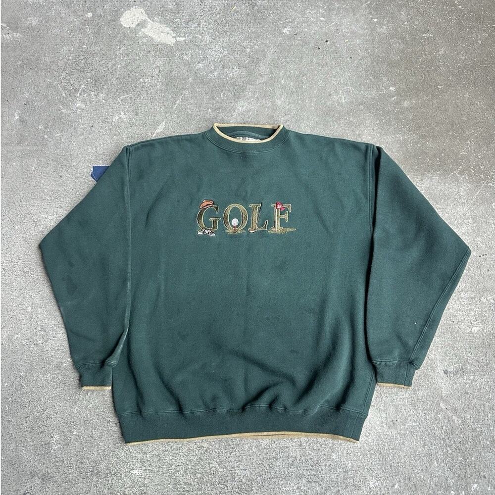 Danaggers Vintage Golf Crewneck Sweatshirt Sweater Men's Size XL Green